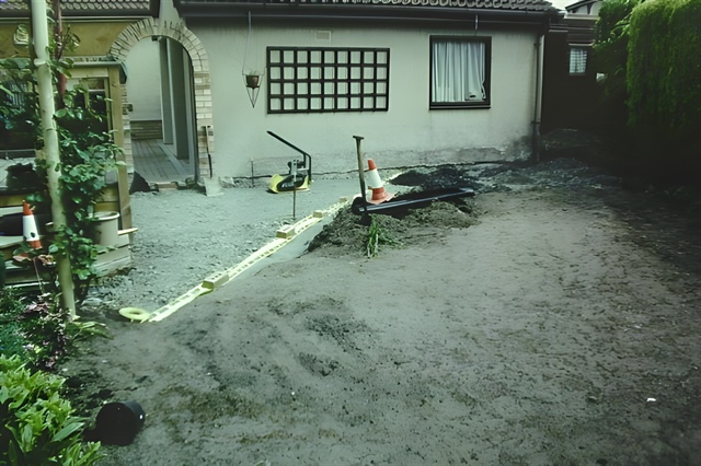 Surface levelled, ready for installing paving